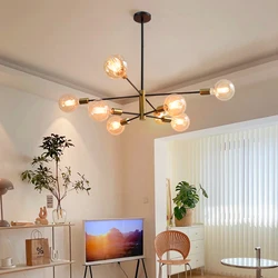 Nordic Modern Chandelier Hanging Lamps For Ceiling Home Decor Living Room Bedroom Pendant Indoor Fixtures E27 G95 G125 Milk Bulb