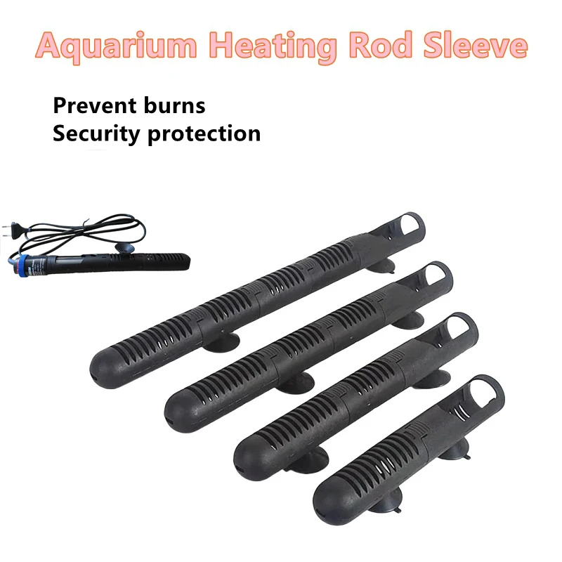 Aquarium Heating Rod Sleeve Submersible Heater Protective Sleeve Suction Cups Heater Guard Protector Accessories 1PC