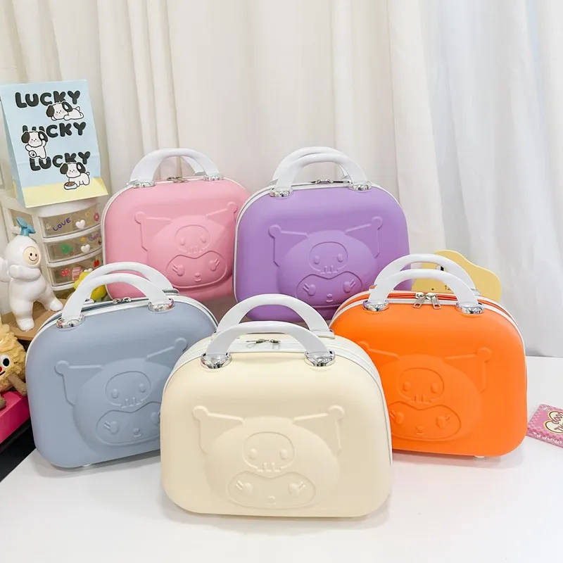 

14 Inch Sanrio Hello Kitty Square Abs Makeup Box 3D Stereo Cute Cartoon Suitcase Box Kitten Zipper Storage Cosmetic Cases Gifts