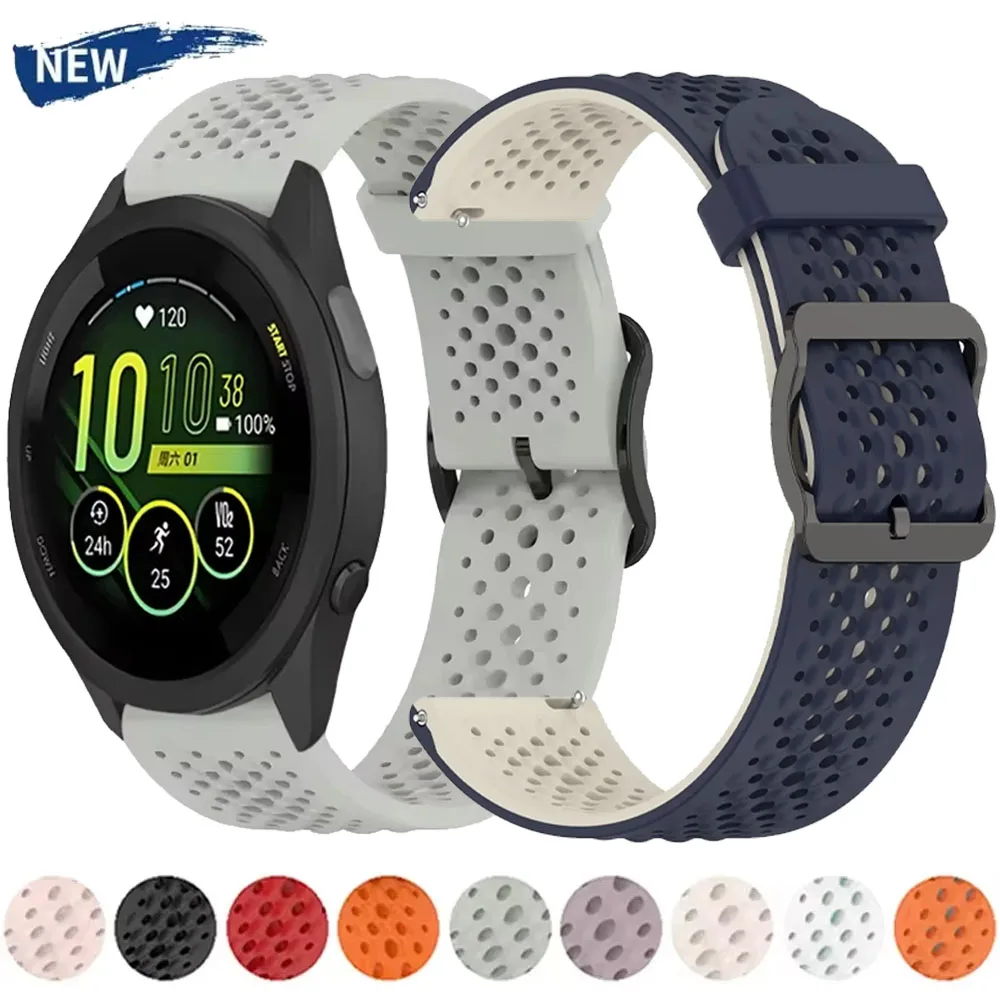 20mm 22mm シリコンストラップ Garmin Forerunner 165 265 55 Venu 3/2 Active6対応 通気性ブレスレット リストバンド Garmin 965 955 745用ベルト