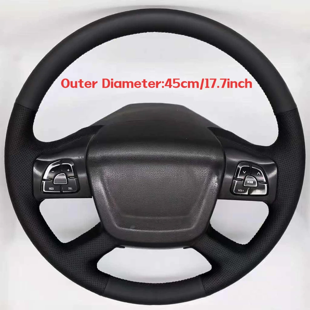 Leather Car Hand Stitched Steering Wheel Cover For XCMG Hanvan E7 Pure Electric Tractor Truck Fit For Hanfeng G7 G5 G9 E700