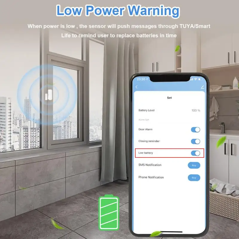 Sensor inteligente ZigBee para puerta y ventana, Detector con aplicación Tuya Smart Life, sistema de alarma de protección de seguridad para el