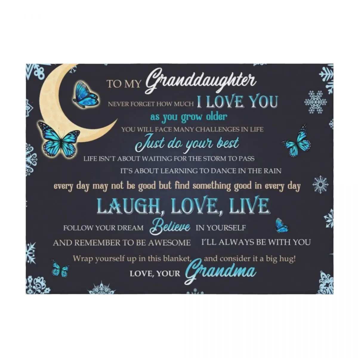 

Grandma To Granddaughter Never Forget How Much I Love You Throw Blanket Stuffeds Flannel Fabric Cute Plaid Bed covers Blankets