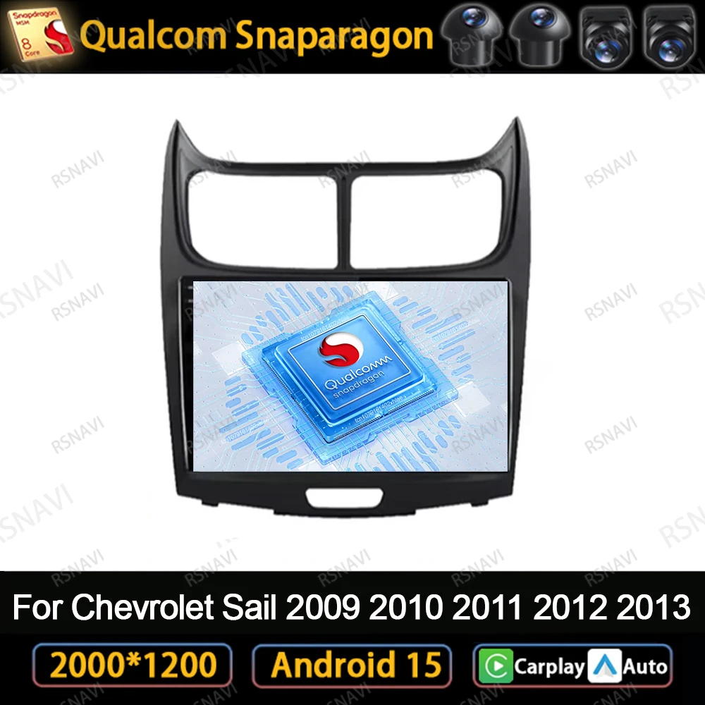 

Автомобильный радиоприемник Android 15 для Chevrolet Sail 2009-2012 2013 RDS WIFI + 4G QLED 8-ядерная навигация Беспроводная камера 360 NO 2DIN AI Voice
