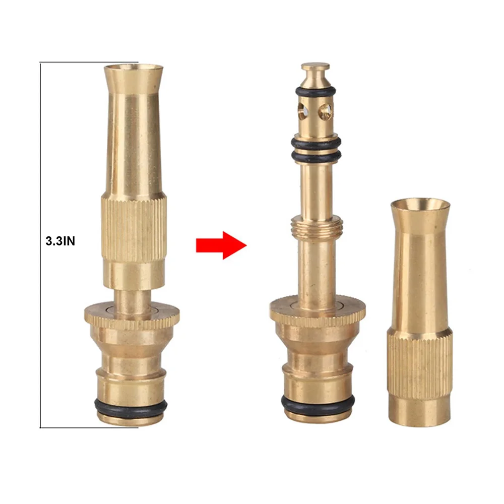 High Pressure Direct Spray Quick Connector Home Hose Adjustable Pressure Garden Sprinkler Spray Nozzle Water Gun Brass