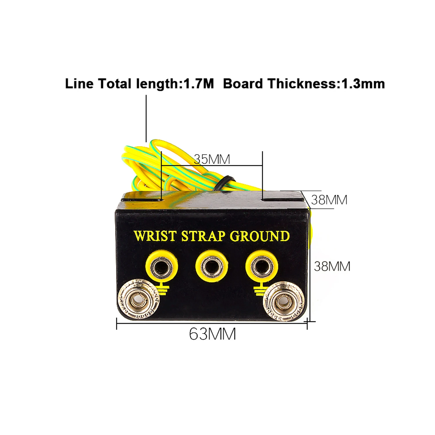 1/2/3/5Pcs L Shaped Anti Static Socket 2/3/4/5/7 Holes Steel Strap Grounding Wire Base 1.7M Copper Electrostatic Earth Cable