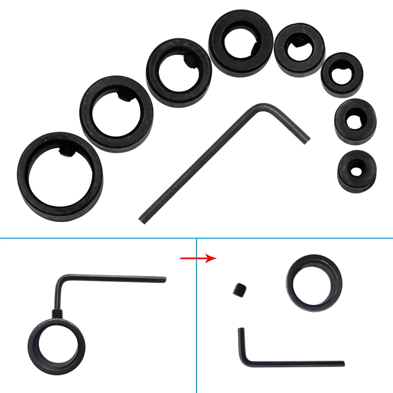 3-16mm drill bit limit ring small wrench round woodworking screw clamp positioning adjustment tool accessory set view 6