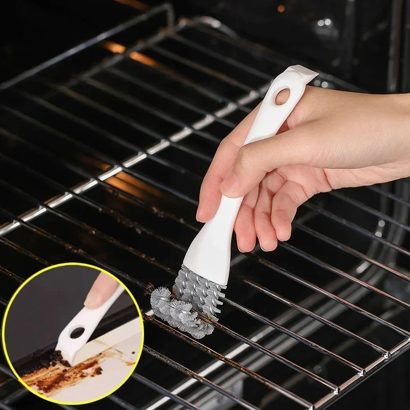 Multifunctional Grill Brush V-shaped Hooked Brush and Scraper Barbecue Kit Net Cleaning Brush for Kitchen Gadget Acceddories