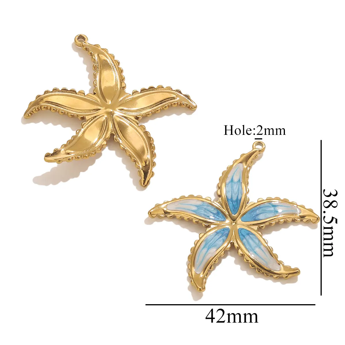 3 قطعة الفولاذ المقاوم للصدأ المينا نجم البحر السحر لصنع المجوهرات نمط البحر لوازم المجوهرات المعلقات القرط إكسسوارات عقد #6