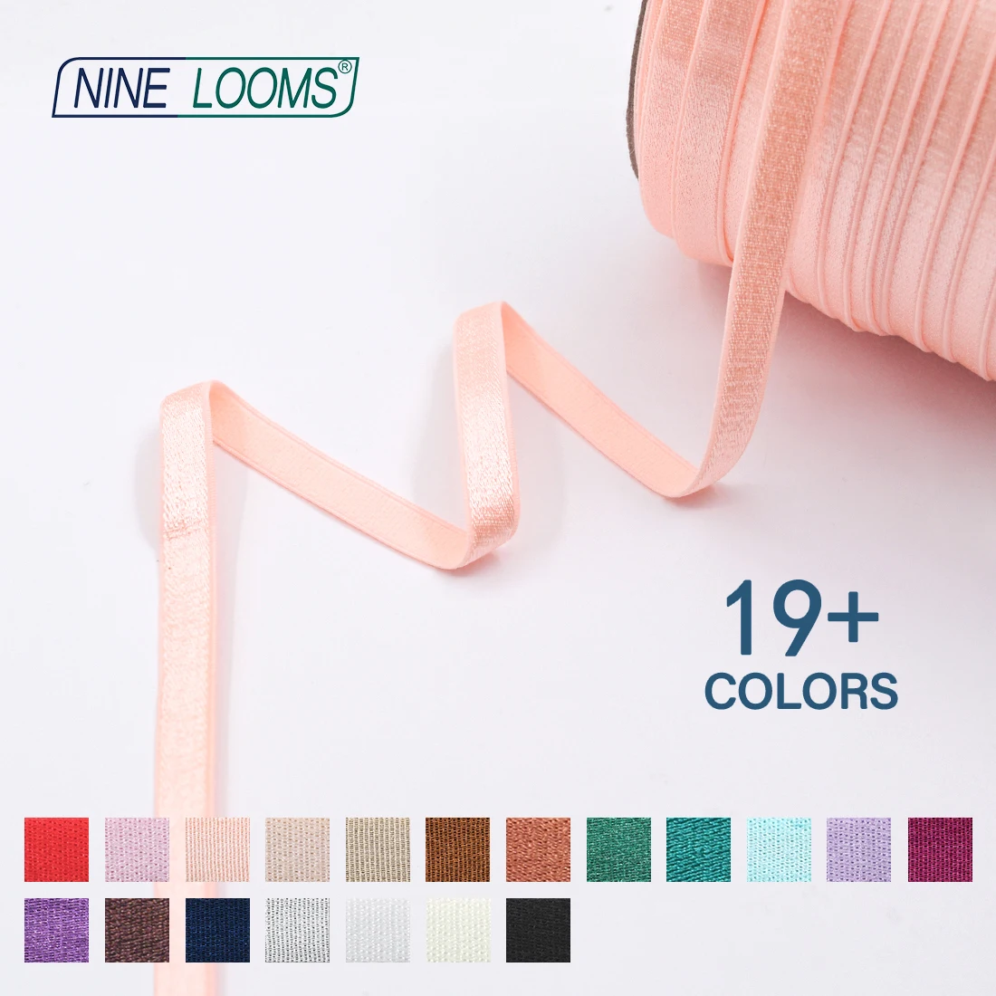 NINE LOOMS BH-Träger, elastisches Band, 3/8 Zoll, 10 mm, glänzendes Nylon-Schulterband, Unterwäsche, Dessous-Herstellung, Nähbesatz, 50, 100 Yard per Spule – Detail 6