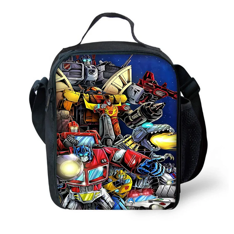 Anime Transformers G1 Car Robot Child Large Capacity Bag for Boy Girl Student Outdoor Picnic Resuable Thermal Cooler Lunch Box