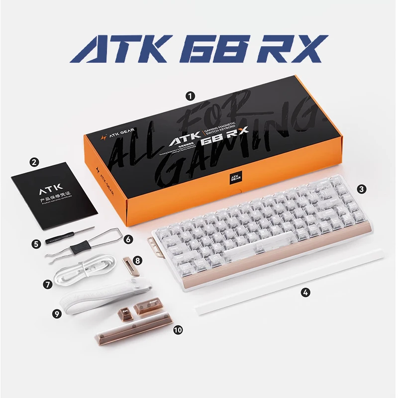 Atk 68rx Gaming Magnetic Switch Keyboard 8k Polling Rate 0.005 Ultra-High Precision Low Latency Gaming Mechanical Keyboard