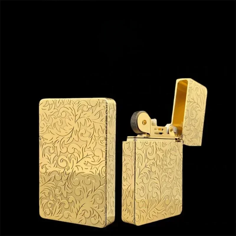 New Original ZORRO Kerosene Lighter Retro Creative Pure Copper Shell Windproof Brass Cigarette Gasoline Engine Smoking Lighter