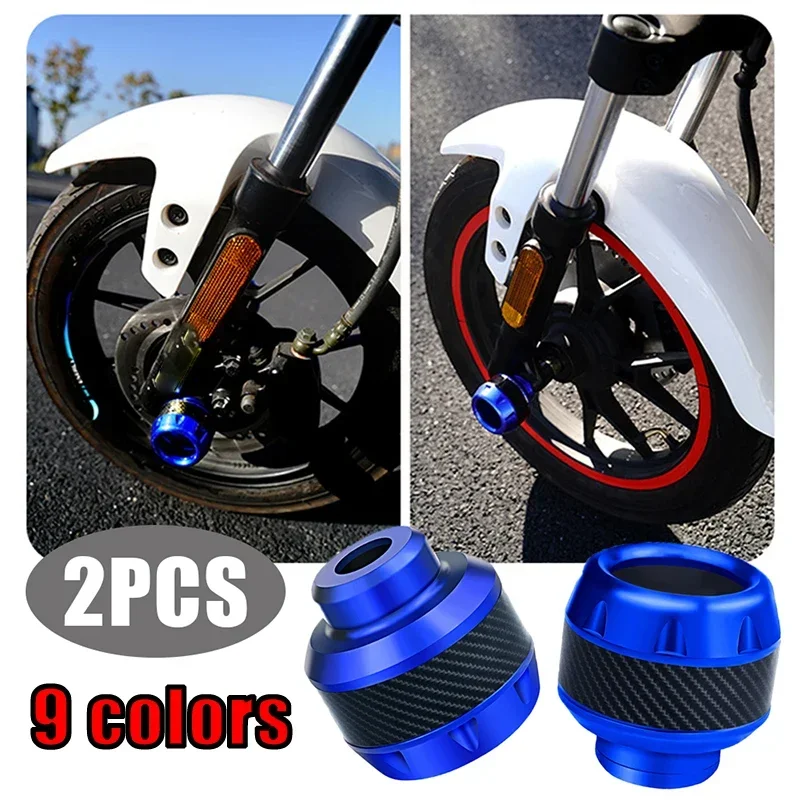 

2pcs Universal Motorcycle Frame Slider Aluminum Alloy Front Fork Cup Falling Crush Protector Carbon Fiber for Motorbike Scooter