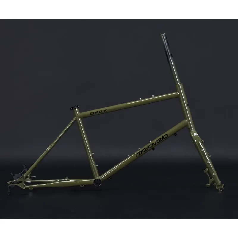 20 Inch Gravel Bike Frame and Fork Set Chromoly Steel Hardtail Mountain Bicycle Frameset for Off Road Cycling Adventure