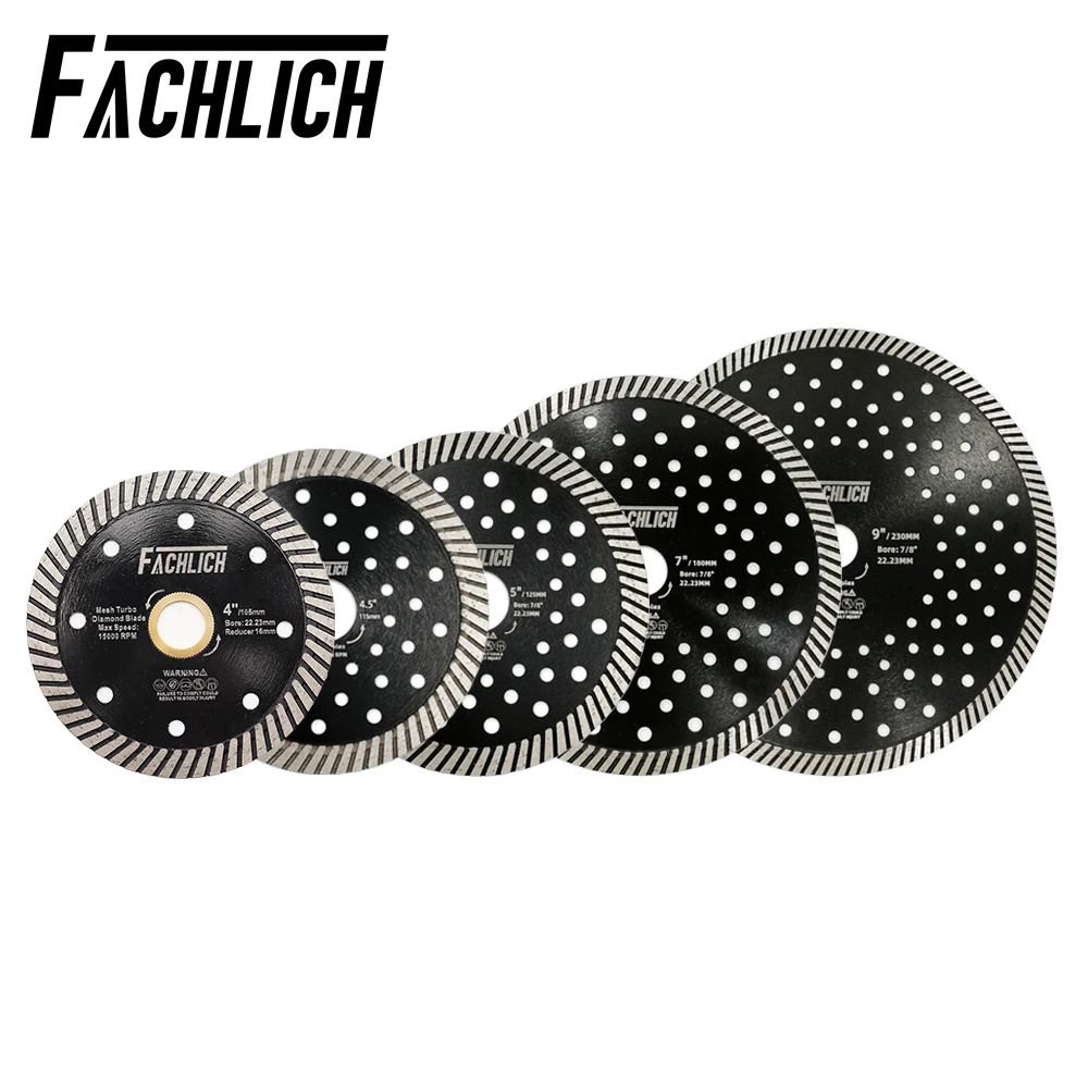 FACHLICH 1pc Dia105/115/125/180/230mm Diamond Turbo Saw Blade Cutter Marble Granite Tile Porcelain Cutting Disc Masonry Plate