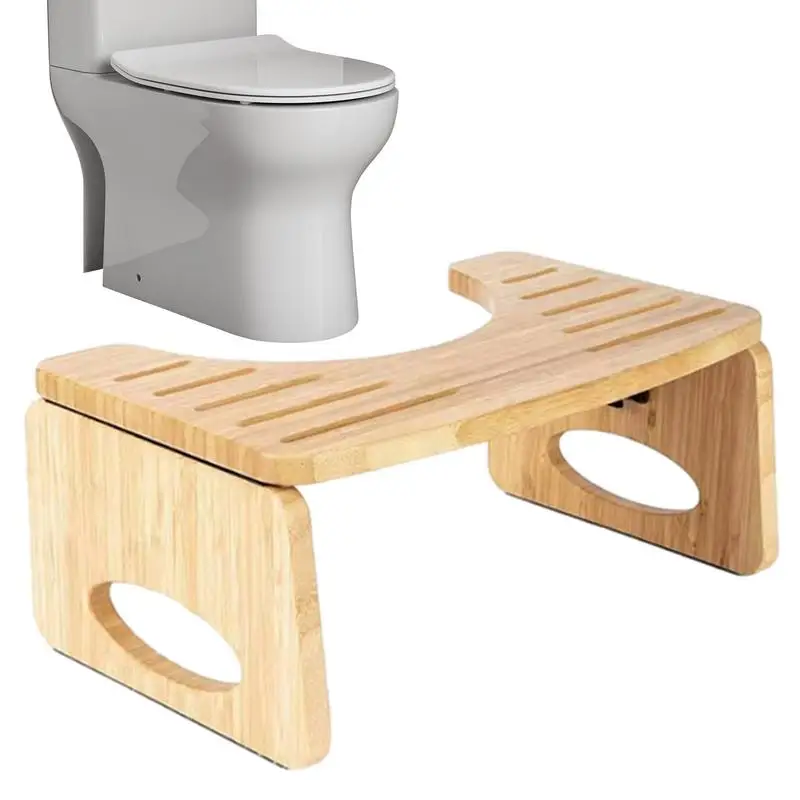 Foldable Toilet Stool poop stool Bathroom Stool Bamboo Footstool Portable Step For Bathroom Tools Supplies Kids And Adults