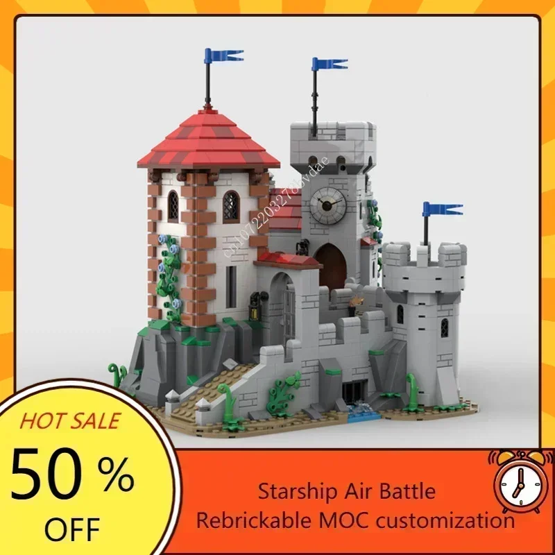 1524PCS MOC Edgewater Castle Custom Puzzle Model - European Medieval Street View DIY Creative Retro Toy for Birthday Gifts