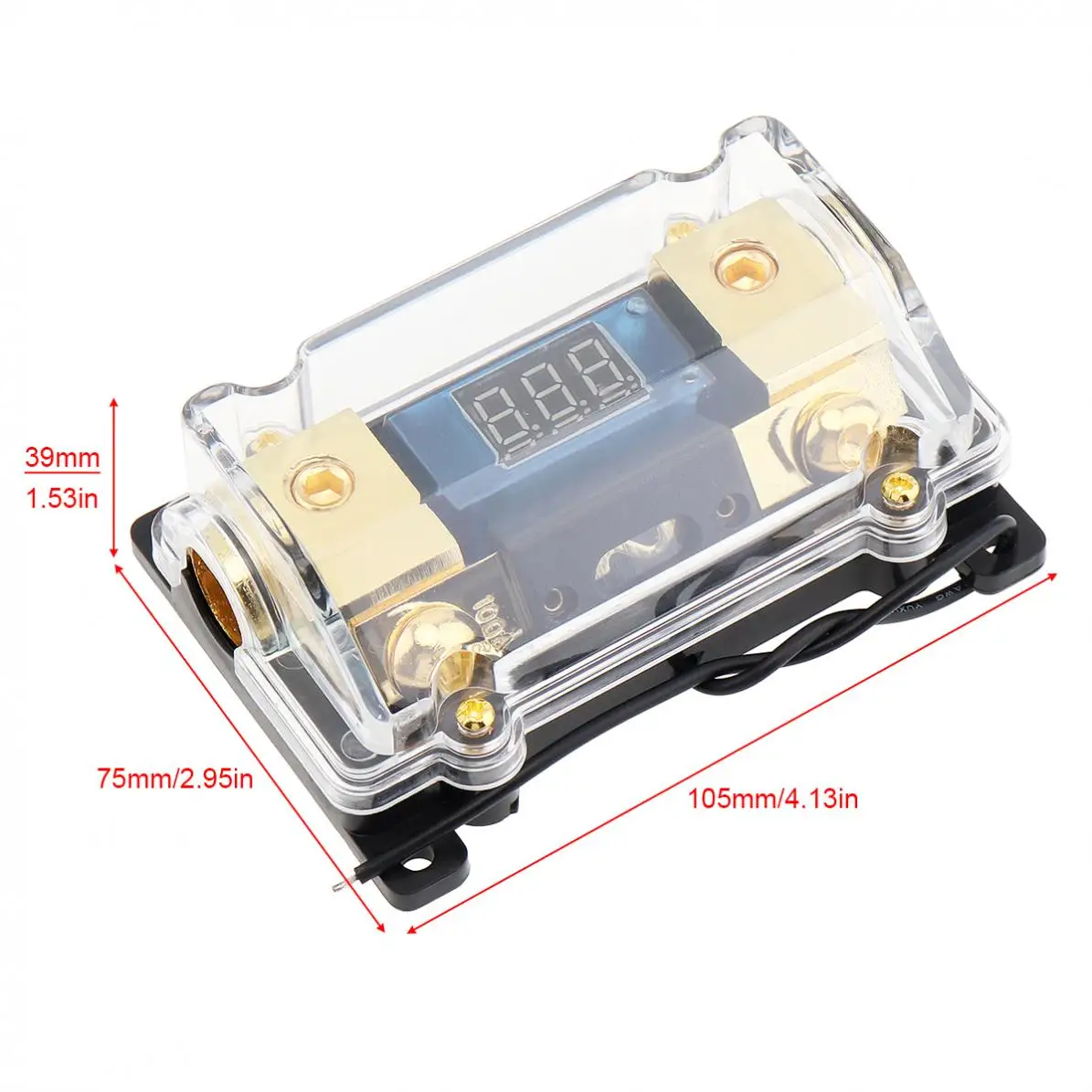 Universal 1 IN 1 Out Fuse Holder 100A Copper Plated Car Stereo Audio Power Fuse Holder High-Definition Display for Car Boat