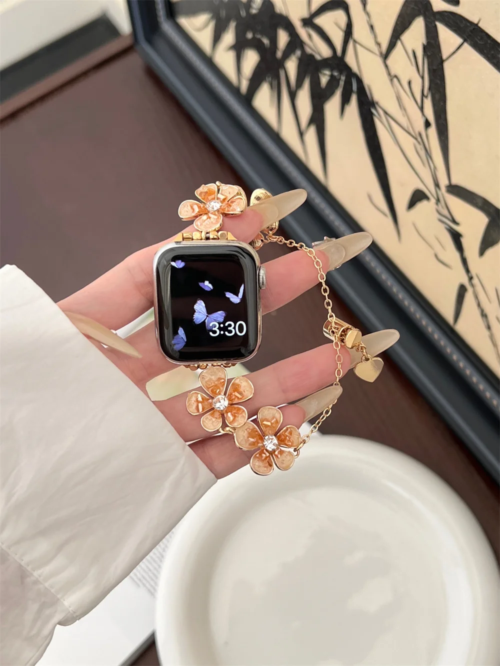 Luxury Gemstone Strap For Apple Watch Band Ultra 2 49 40 44 45 42 38 MM Women Diamonds Jewelry Bracelet For iWatch 9 8 7 SE 6 5