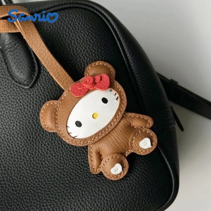 Unique Cute Sheepskin Handmade Hello Kitty Car Key Chain Pendant Handbag Crossbody Bag Pendant Girl'S Gift Birthday Gift Lovely