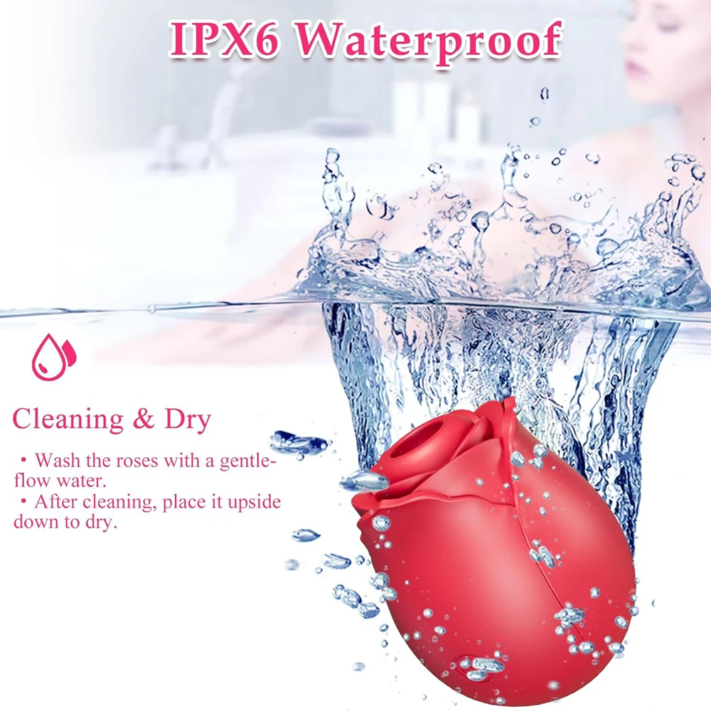 هزاز مص المهبل على شكل وردة ، مصاصة الحلمة ، لعق الجنس عن طريق الفم ، محفز البظر ، سلع حميمية قوية ، ألعاب جنسية للنساء #6