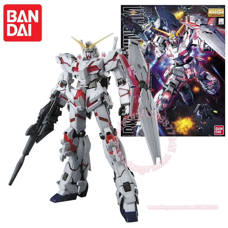 BANDAI MG 1/100 RX-0 UNICORN GUNDAM Image Version Assembled Model Movable Doll Children's Toy Ornaments Decoration Birthday Gift