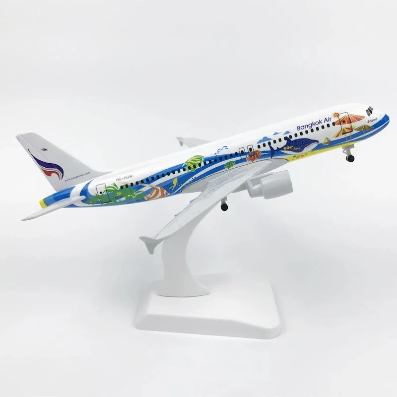 Home Decor Metal Aircraft Model 20cm A320 Bangkok Plane Model Replica With Landing Gear Alloy Material Aviation Simulation Gift