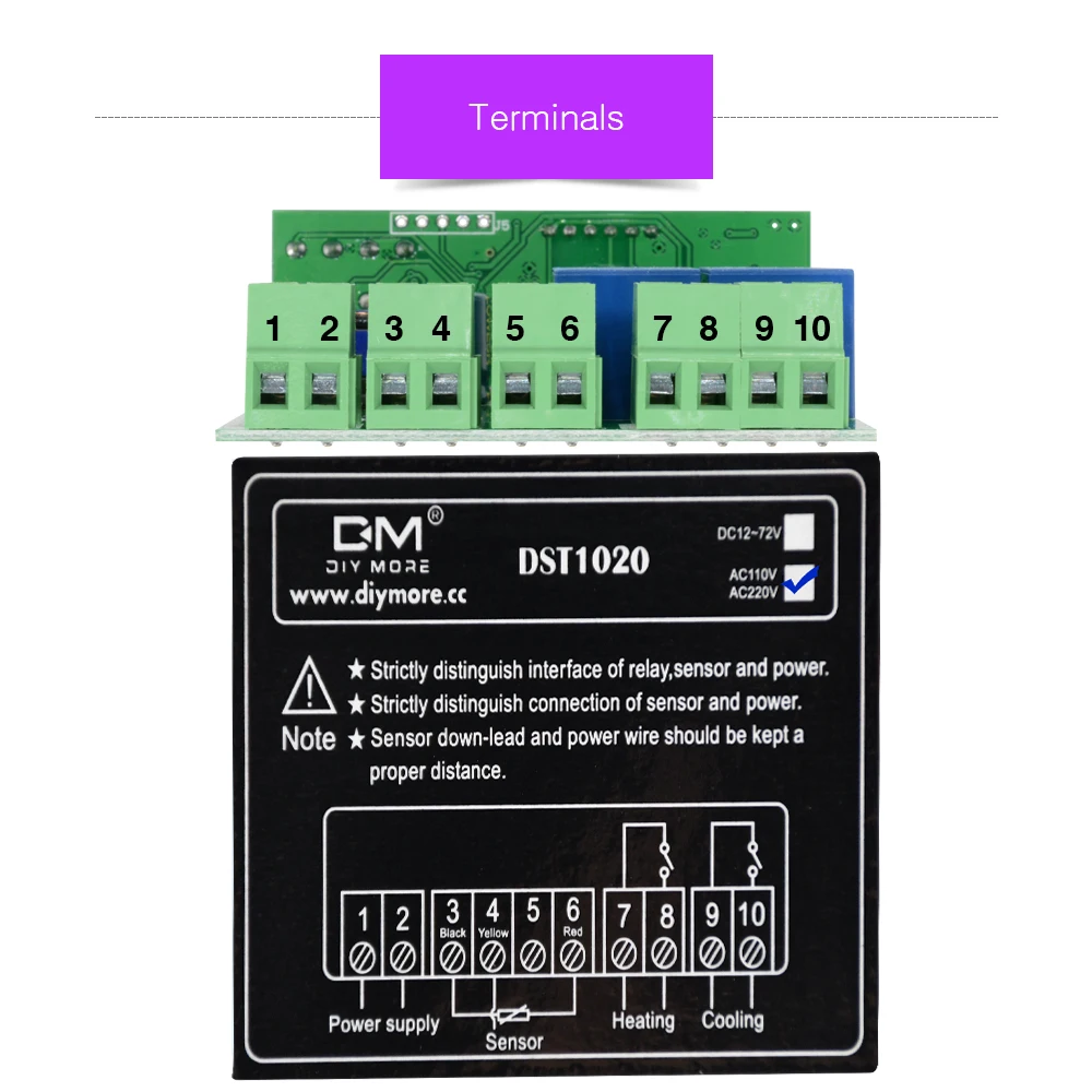 Stc-1000 Led termostato digitale per incubatore regolatore di temperatura termoregolatore relè riscaldamento raffreddamento 12v 24v 220v Dst 1020