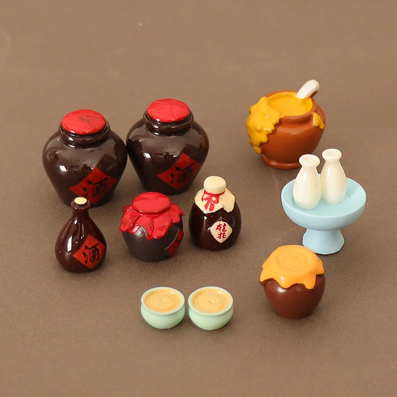 1 Set 1/6 1/12 Puppenhaus Miniatur Essen Und Spiel Simulation Niedrigen Tisch Quadratischen Tisch Wein Glas Wein Schüssel Sake Modell