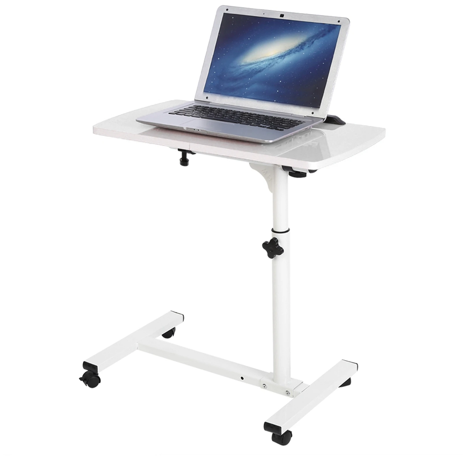 Tragbarer multifunktion aler abnehmbarer Laptop-Schreibtisch mit Rädern Bett Sofa Bücher Snack weiß