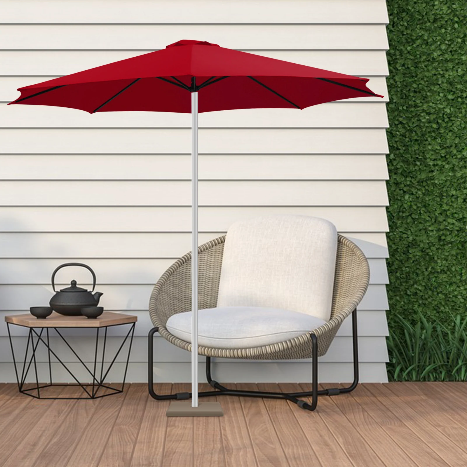 

Replacement Patio Umbrella Canopy Outdoor Sunshade Fabric Diameter 2.3m Cover for Garden Terrace