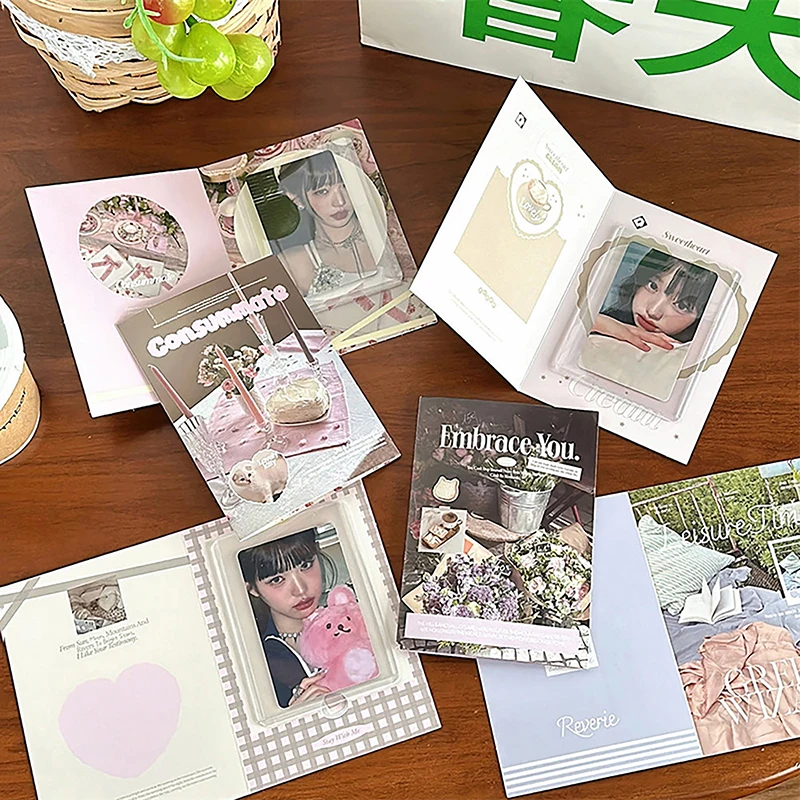 Kpop Foldable Photo Card Holder, Kpop Decor Paper Board, DIY Material de embalagem, Mensagem Cartão, 3 ", 10Pcs