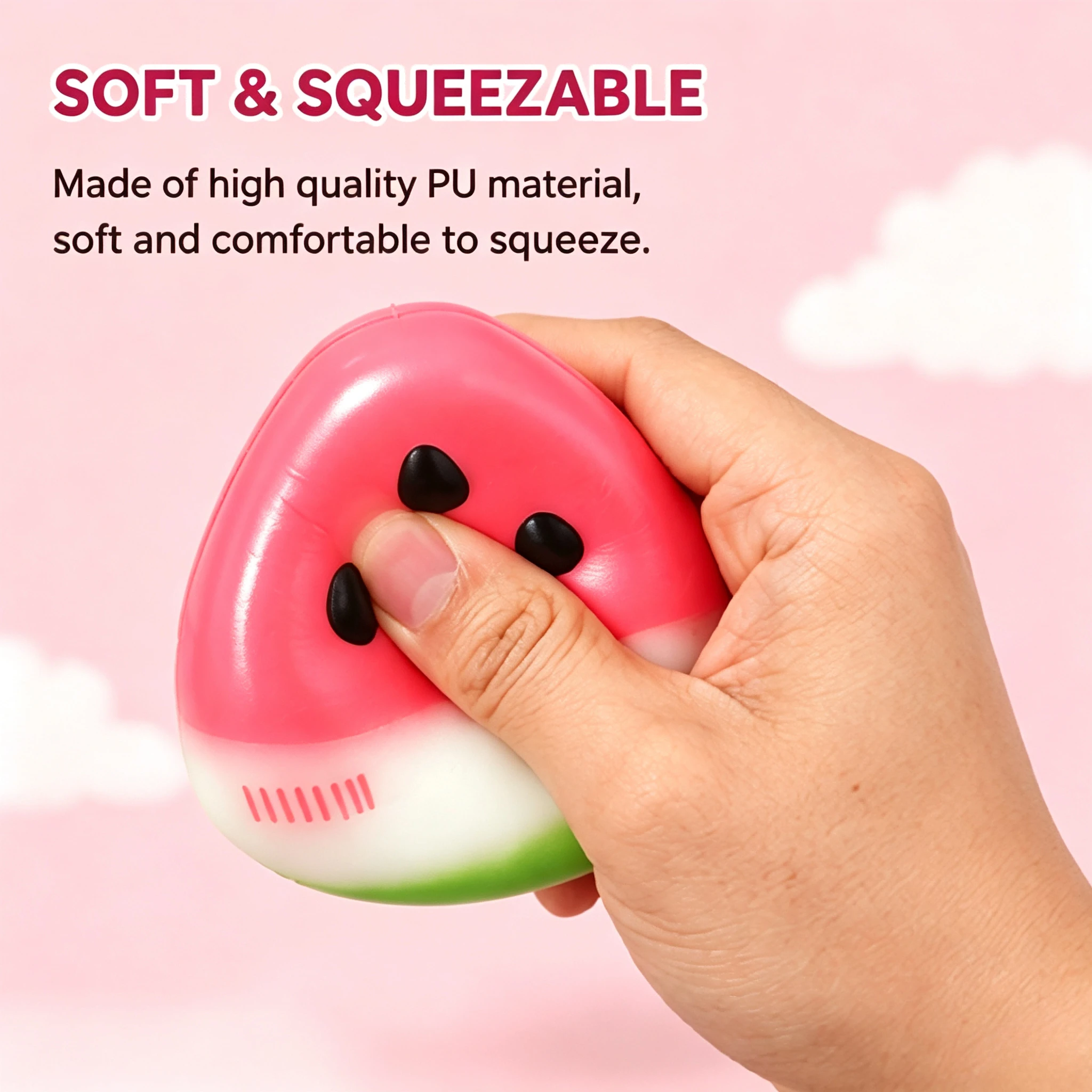 Creative Watermelon Squishy Toy Soft Bread‑Like Hand Feel Slow Rebound Fidget Squeeze Toy Anxiety Relief Sensory Gadget Decor
