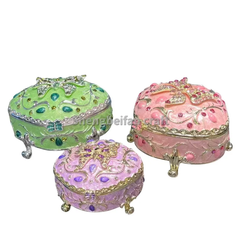

Metal Craft Enamel Ornament butteryfly Jewelry Box Trinket Decoration Bithday Gift Trinket Box For Home Decor Gift For Family