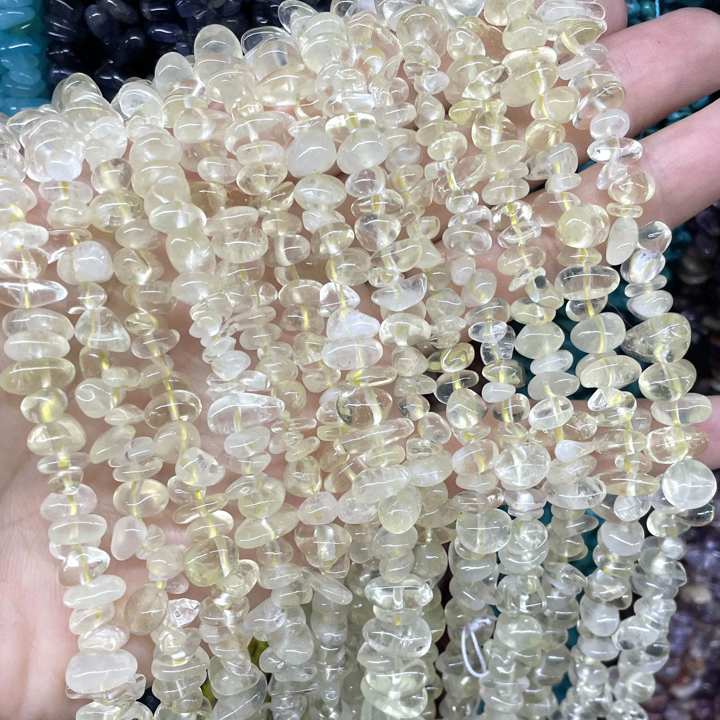 5-8MM Natural Irregular Chips Lemon Crystal Freeform Gravel Stone Beads For Jewelry Making DIY Bracelet Necklace Accessories