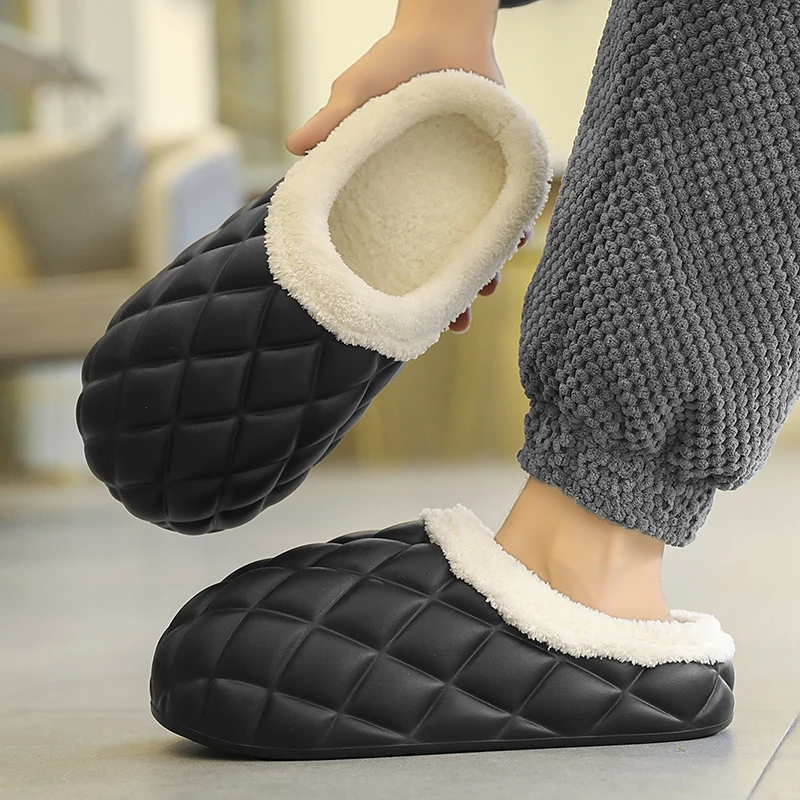 

Зимние хлопковые тапочки, мужская обувь, плюшевые теплые домашние женские сандалии, удобная теплая мужская обувь на плоской подошве