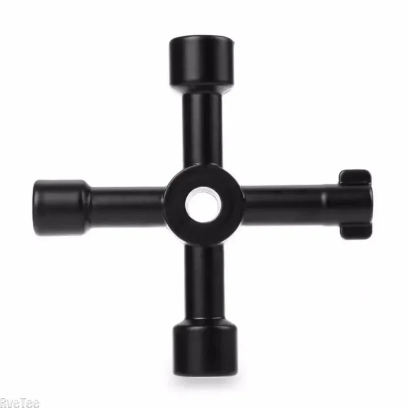 Universal 4-in-1 Multi Utility Key Cross Switch Wrench Square Triangle Tool For Plumber Electrician Radiator Bleeding Work