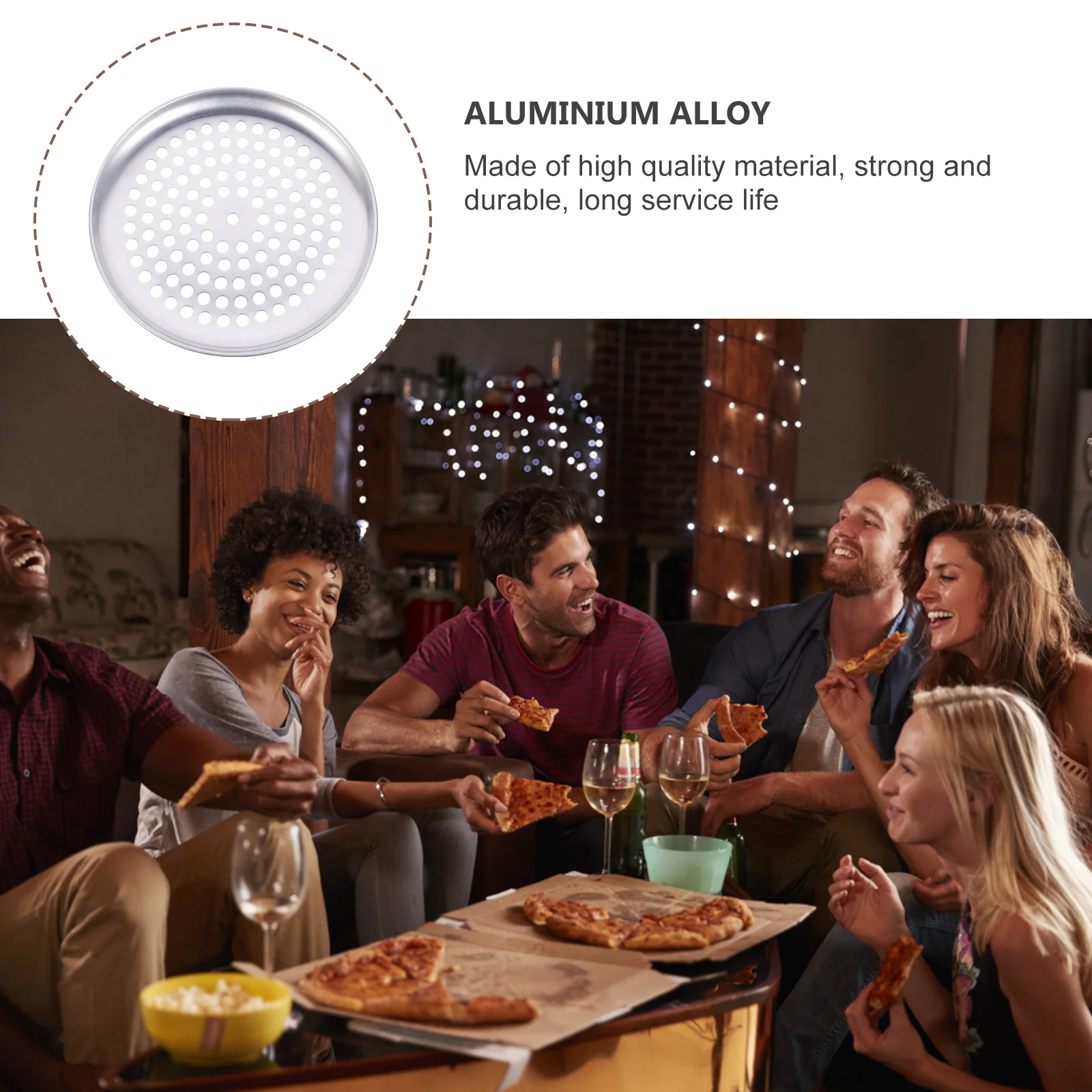 

Aluminum Nonstick Pan Holes Nonstick Pizza Pan Baking Tray Mold Leak Design Easy Demolding Kitchen Bakeware Tool