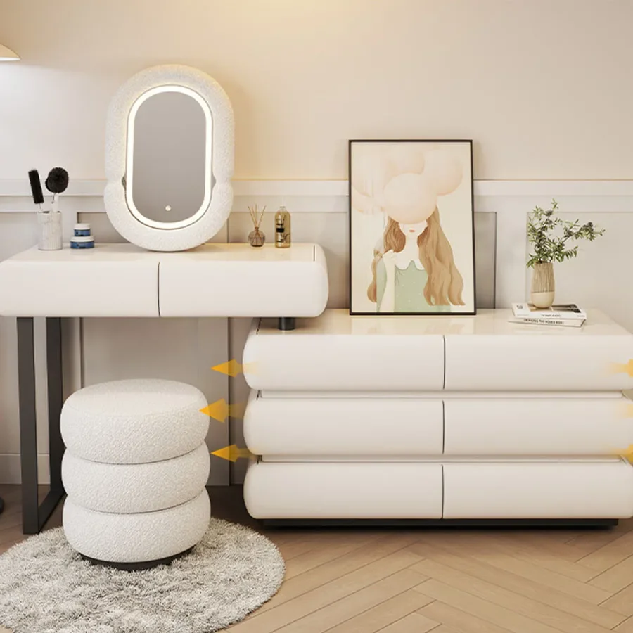 Tocador de esquina para mujer, mueble de almacenamiento compacto y elegante, ideal para maquillaje, artista y adolescentes