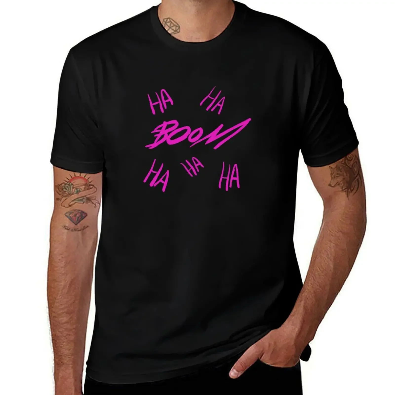 Boom Ha Ha Ha! (Pink) T-Shirt cheap stuff customizeds Short sleeve tee oversized t shirts for men