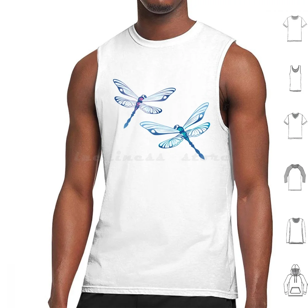 Dragonfly Tank Tops Print Cotton Dragonfly Dragonflies Butterflies Pretty Insects Garden Nature Dragon Fly