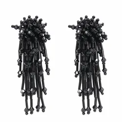 Trending Crystal Tassels Drop Earring Fashion Party European Texture Long Exaggerate Dangle Earrings Female Jewelry Woman SALES