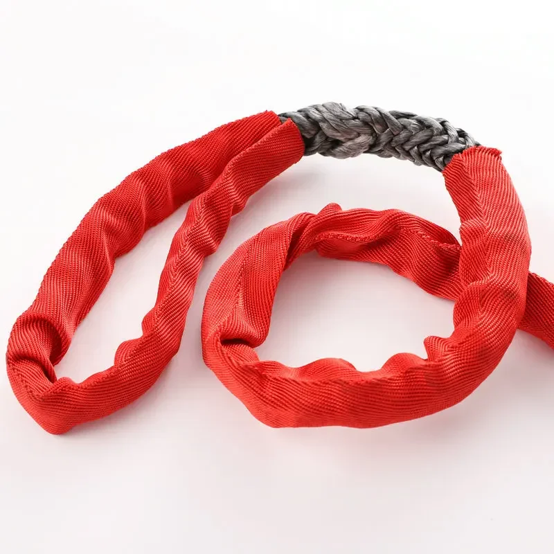 2Pcs19800 LBs 9MM X 6M حبل ونش صناعي مع قدرة كم واقية للشاحنة، ملحقات ونش المركبات 4WD والطرق الوعرة