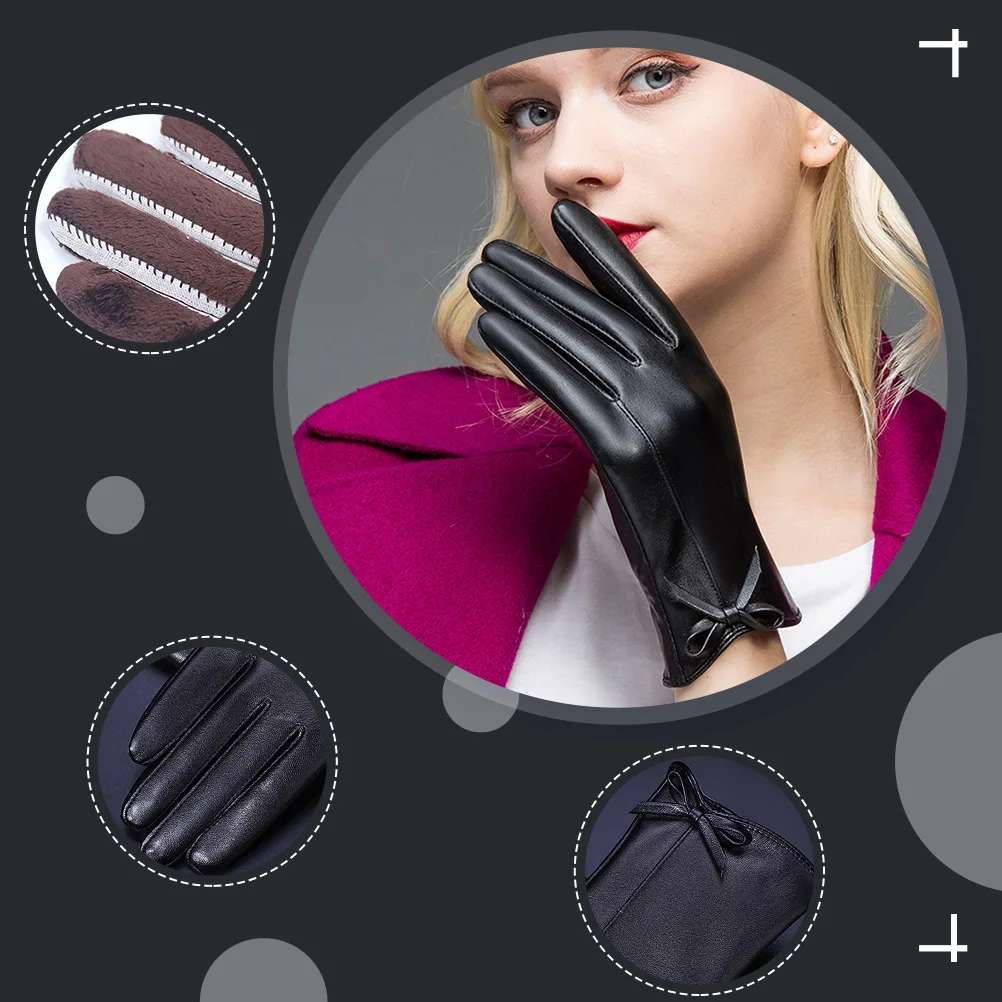 

1 Pair Touch Screen Winter Gloves For Women Warm Windproof Handwear Elastic Wrist Anti-Slip Thermal Gloves Outdoor Hiking
