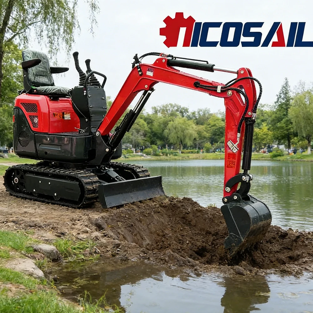 

Kubota engine mini excavator 1-ton small crawler excavator with thumb European 5 CE EPA garden farm family