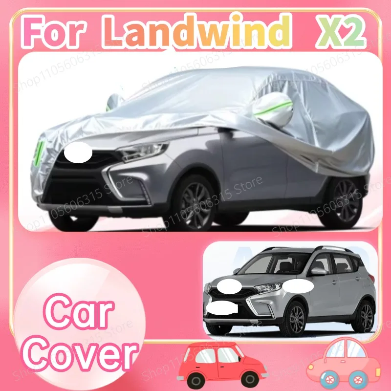 For Landwind X2 2018-2026  Custom Fit Full Car Cover Silver Coated Fabric Side Zipper Access UV Sun Dust Protection