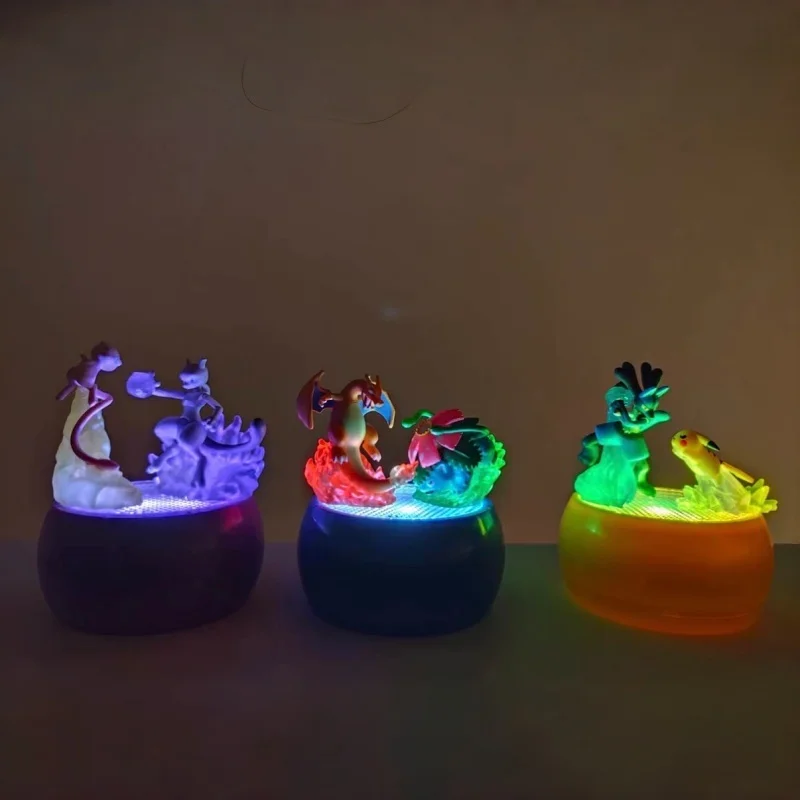 

In Stock Bandai Pkm Gashapon Battle Collection Light Collectible Figure Charizard Scene Desktop Display Decor For Collectors