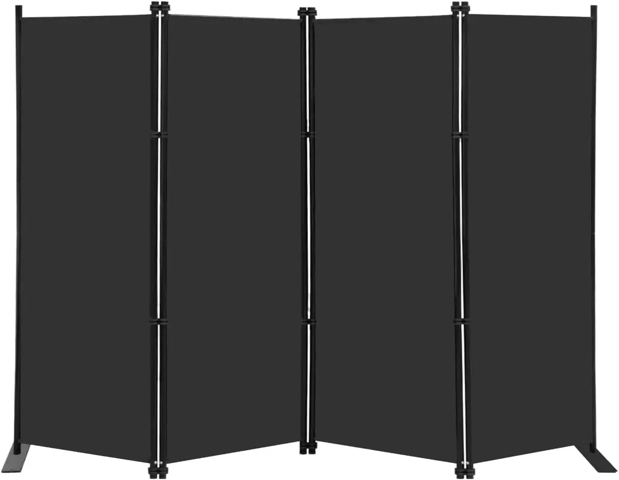 

4 Panel Foldable Room Divider Screen, 6Ft Tall Privacy Partition for Indoor Spaces in Black