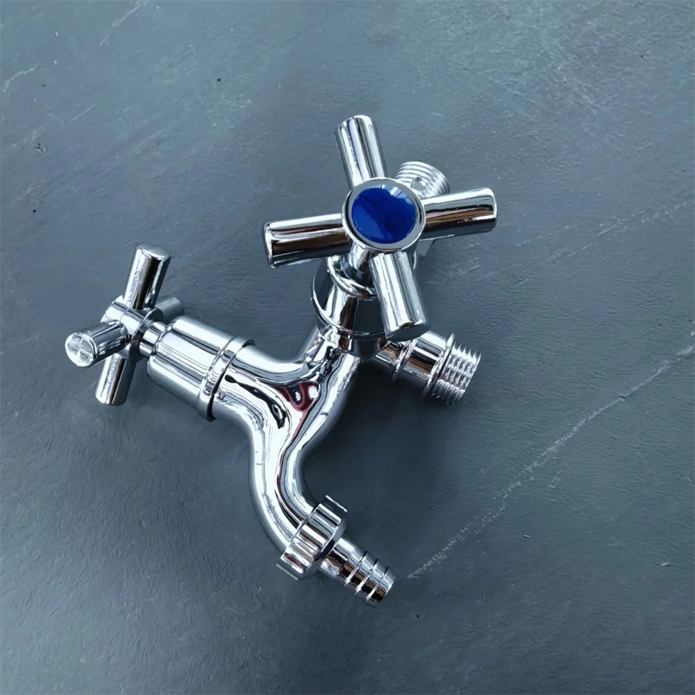 ABS Plastic Chrome Electroplated Wall Mounted Faucet with Dual Handles for Laundry Sink and Washing Machine Compatibility